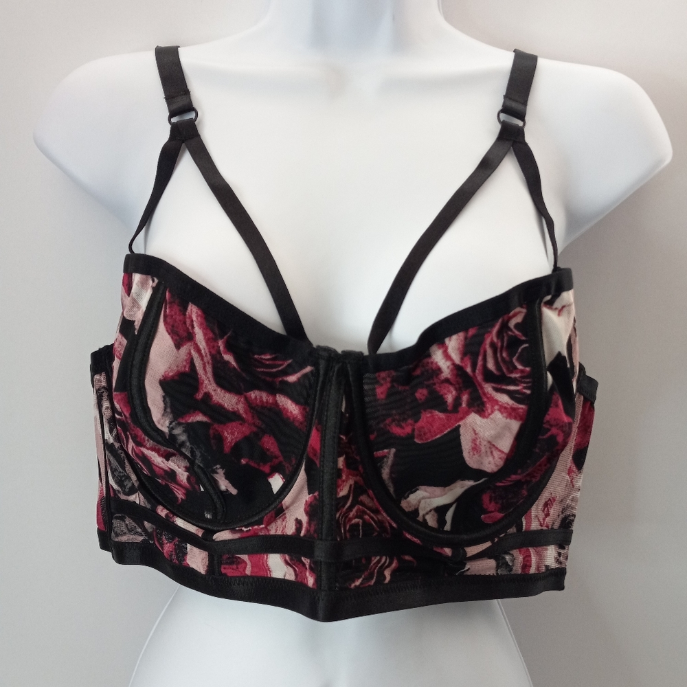 Torrid Floral Rose Cage Strappy Bralette
